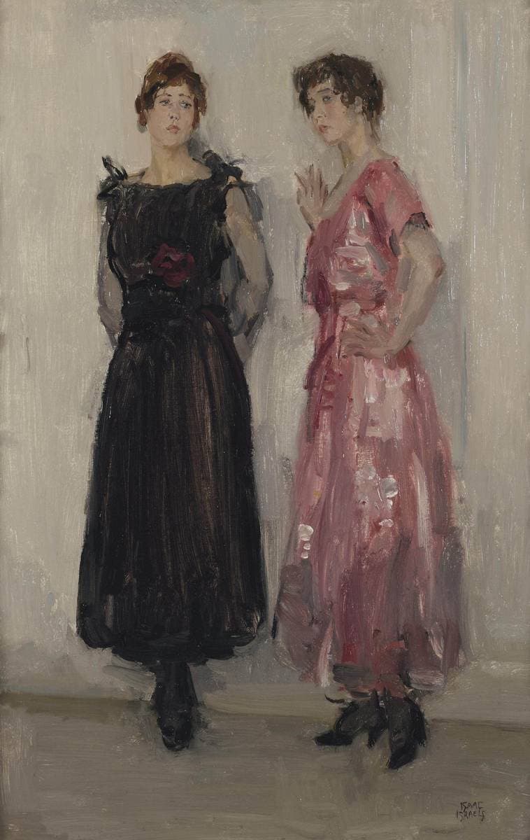 Ippy and Gertie Posing at Fashion House Hirsch, Amsterdam — Isaac Israëls