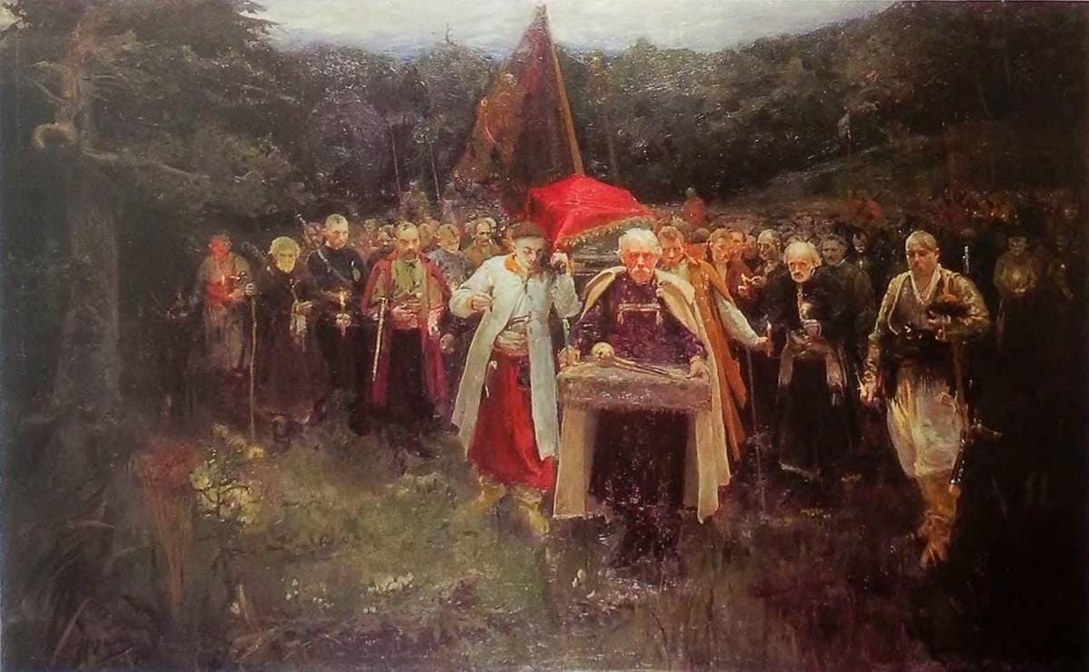 Burial of a Kish Otaman — Oleksandr Murashko