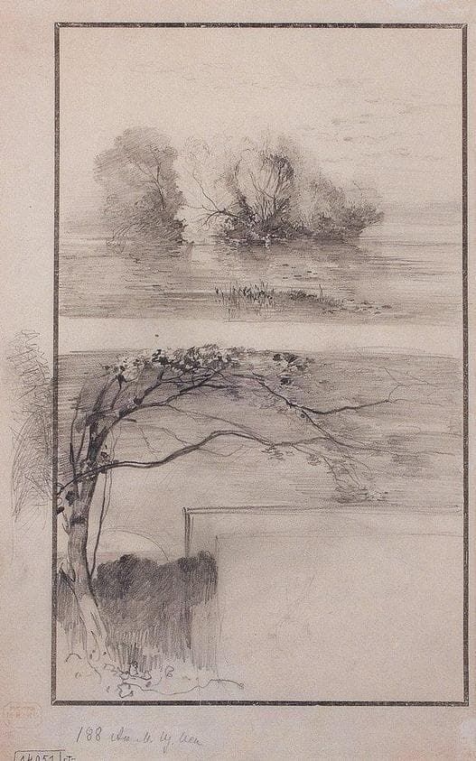 Trees near the water. Branches of trees — Alexei Savrasov