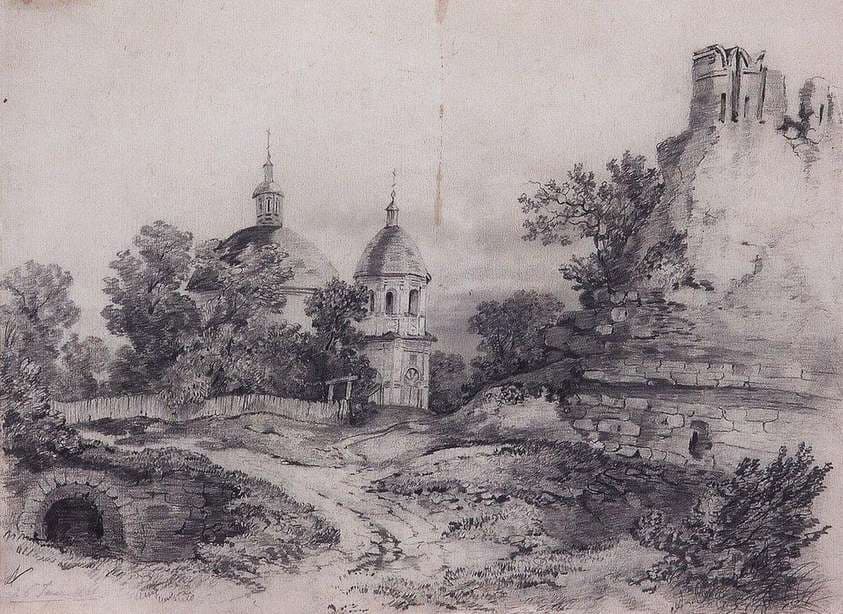 Landscape with Church and the ruins — Alexei Savrasov