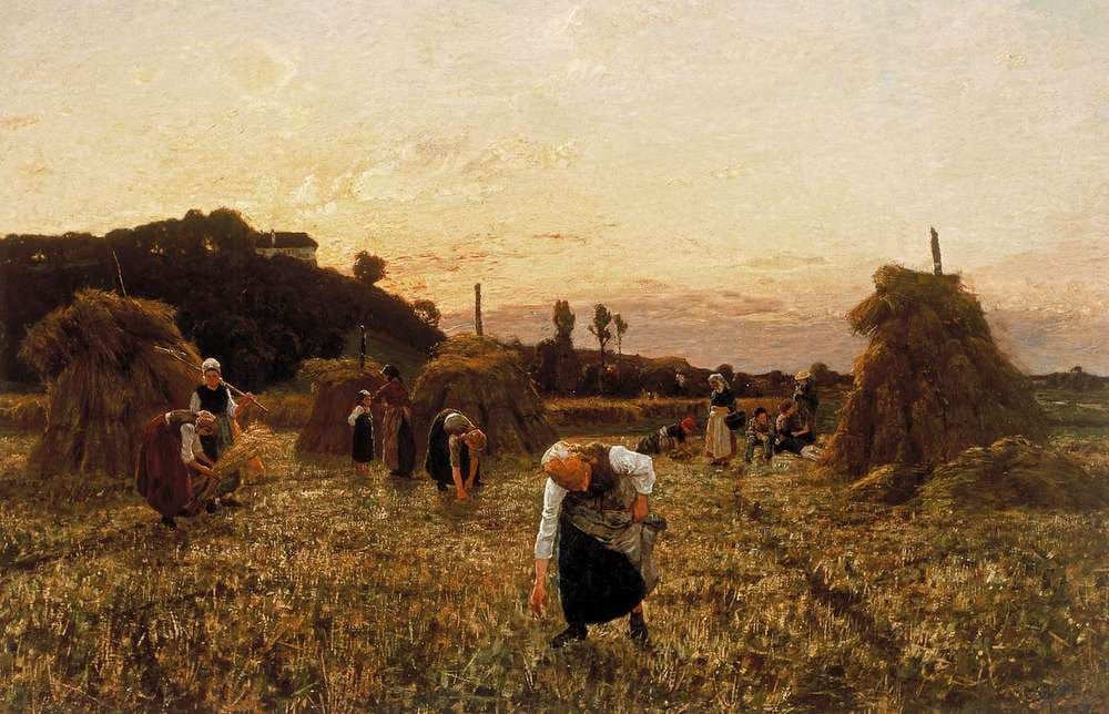 Gleaners at sunset — Jules Breton