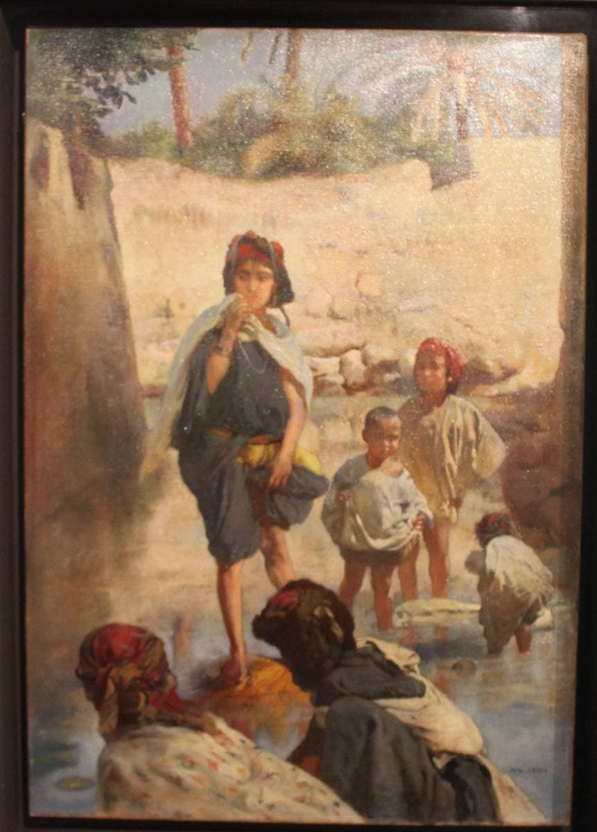 Blanchisseuses Dans La Seguia De Biskra — Paul Leroy