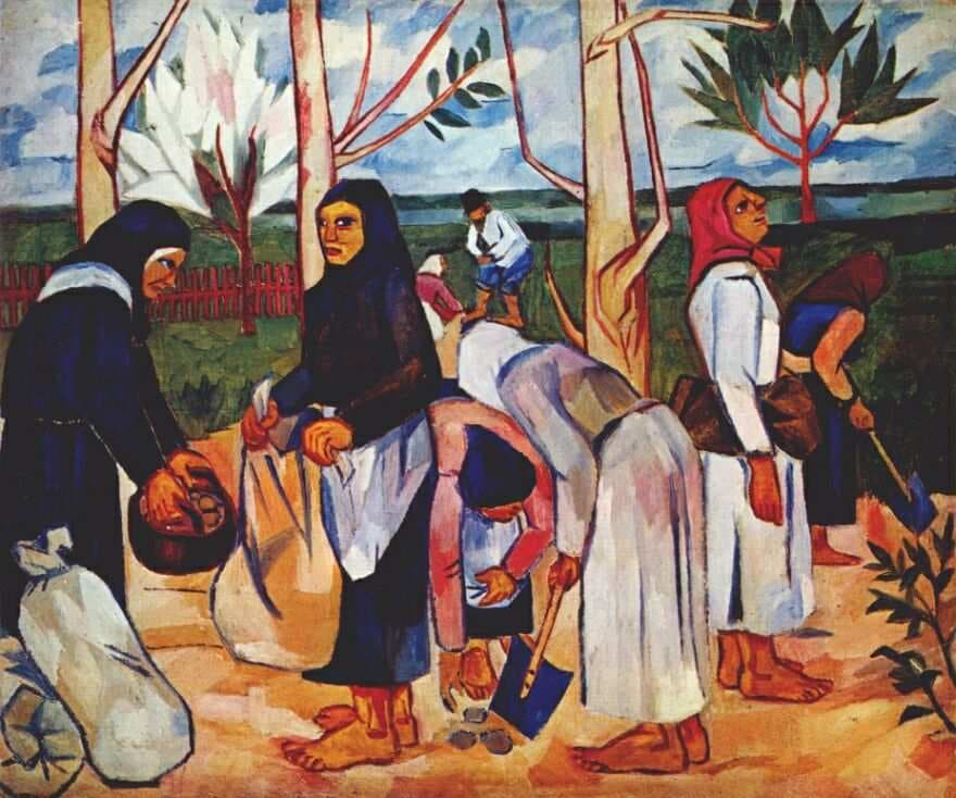 Planting potatoes — Natalia Goncharova