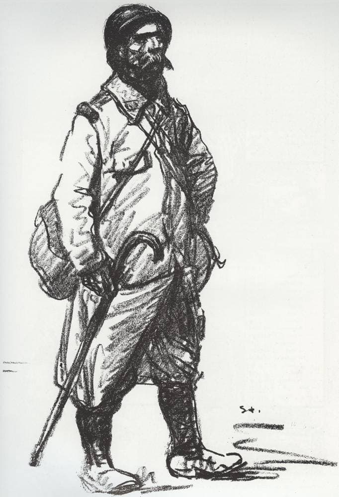 Permissionaire tenant une canne — Théophile Steinlen