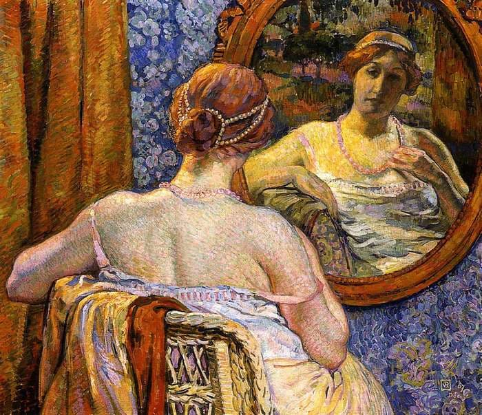 Woman at a Mirror — Théo van Rysselberghe