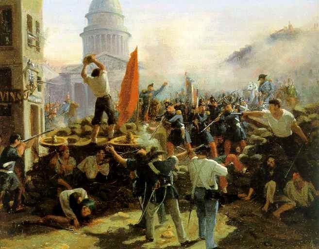 Street Fighting on Rue Soufflot, Paris, June 25, 1848 — Horace Vernet