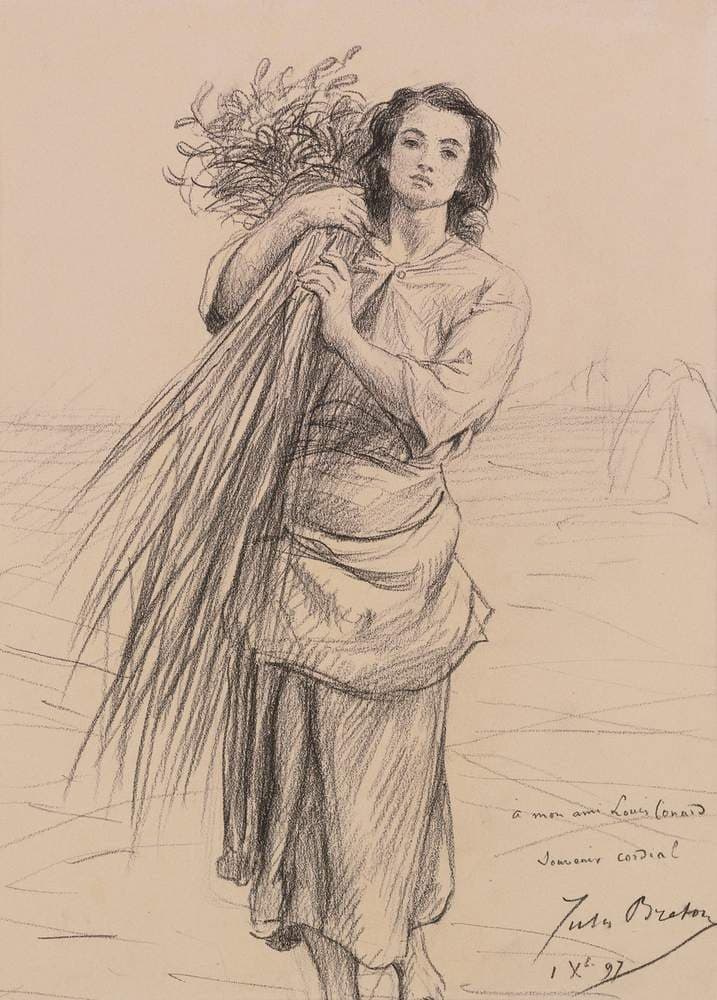 Young Gleaner carrying a wreath — Jules Breton