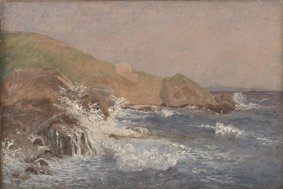 Rough Sea on a Rocky Coast — Christen Købke