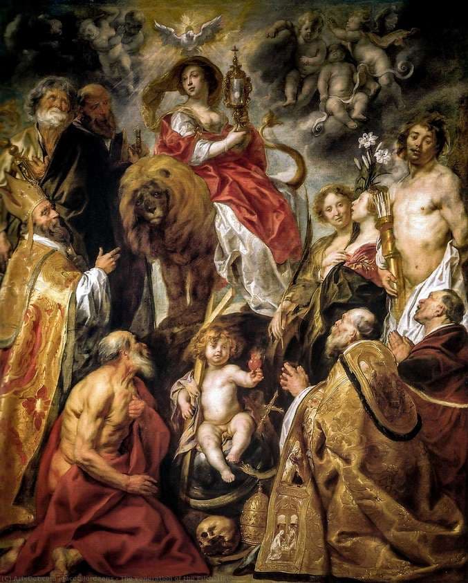 The veneration of the Eucharist — Jacob Jordaens