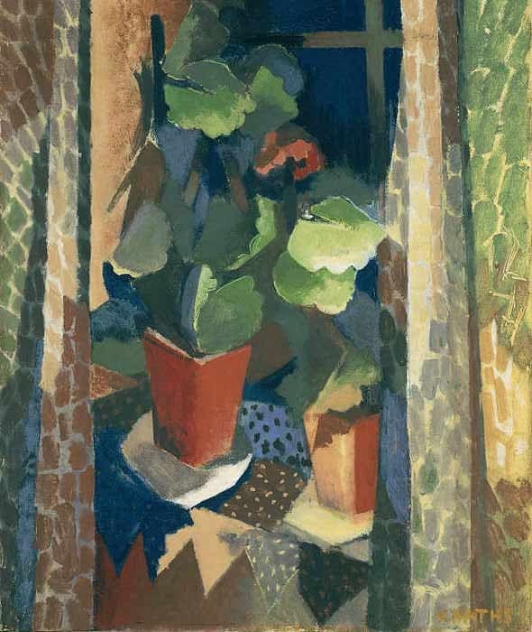 Geranium in Night Window — Karl Knaths