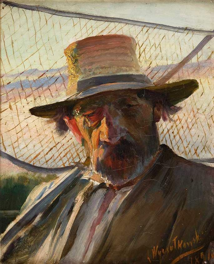 Fisherman with Network — Leon Wyczółkowski