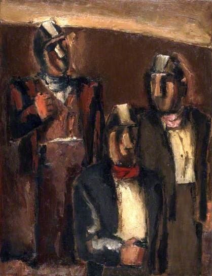 Three Welsh Miners — Josef Herman