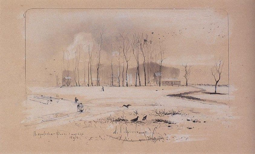 View the village Pokrovskoye feely — Alexei Savrasov