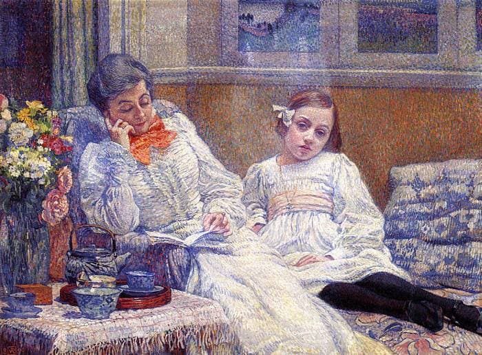 Madame Theo van Rysselberghe and Her Daughter — Théo van Rysselberghe