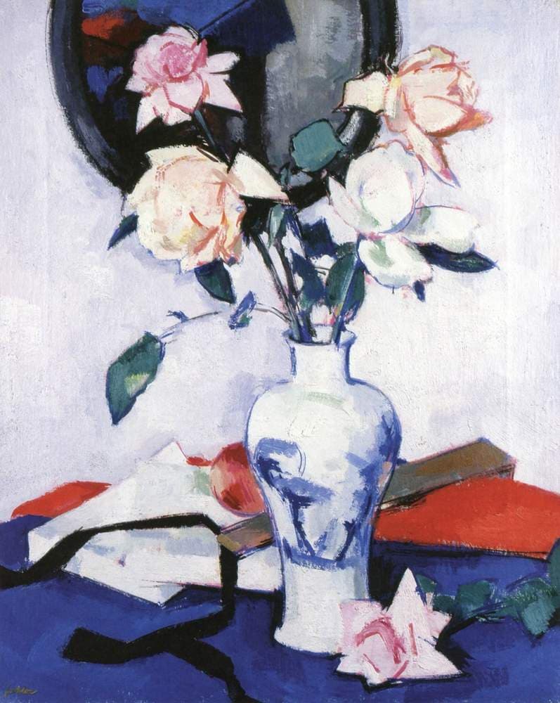 Pink Roses in a Japanese Vase — Samuel Peploe