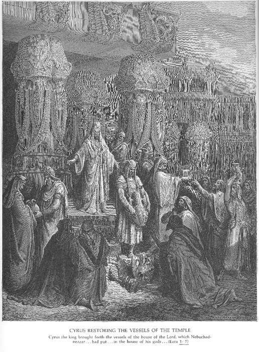 Cyrus Restoring the Vessels of the Temple — Gustave Doré
