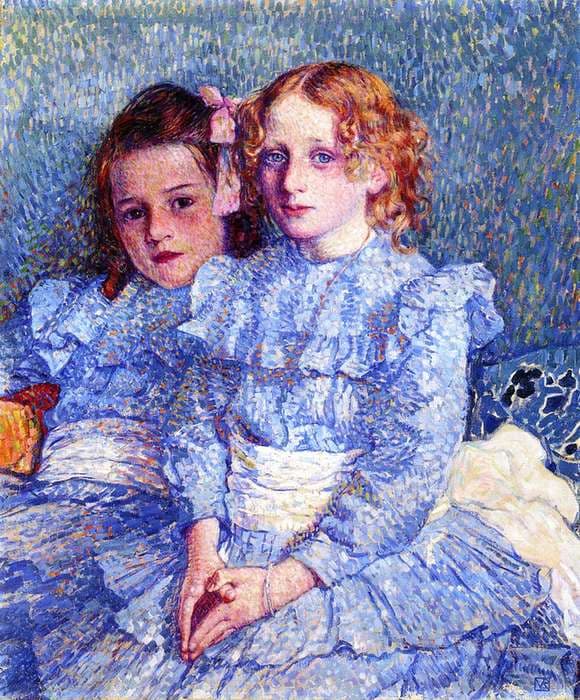 Portrait of Helene and Michette Guinotte — Théo van Rysselberghe