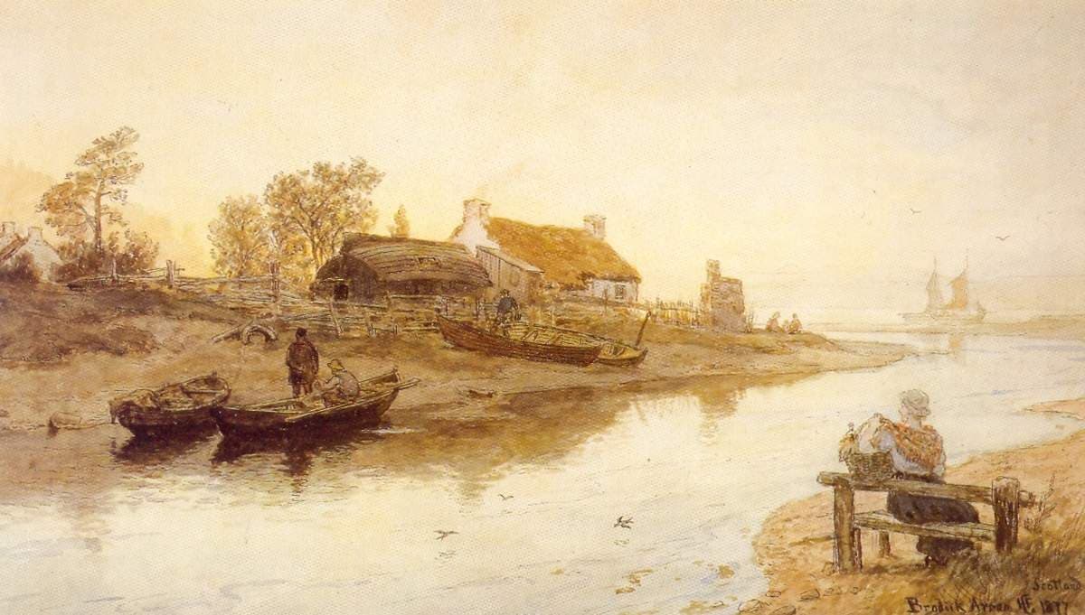 Elvemunning Ved Brodick, Arran, Skottland — Hans Gude
