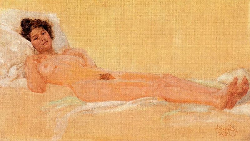Lying naked, Gabrielle — František Kupka