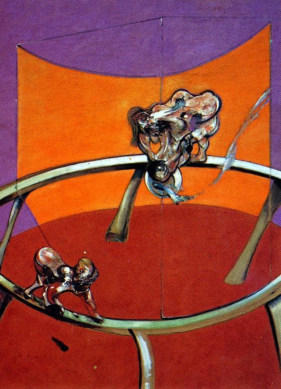 After Muybridge - Study of the Human Figure in Motion - Woman Emptying a Bowl of Water and Paralytic Child on all Fours — Francis Bacon