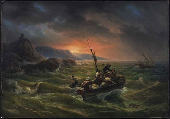 Pirates Fighting at Sunrise — Horace Vernet