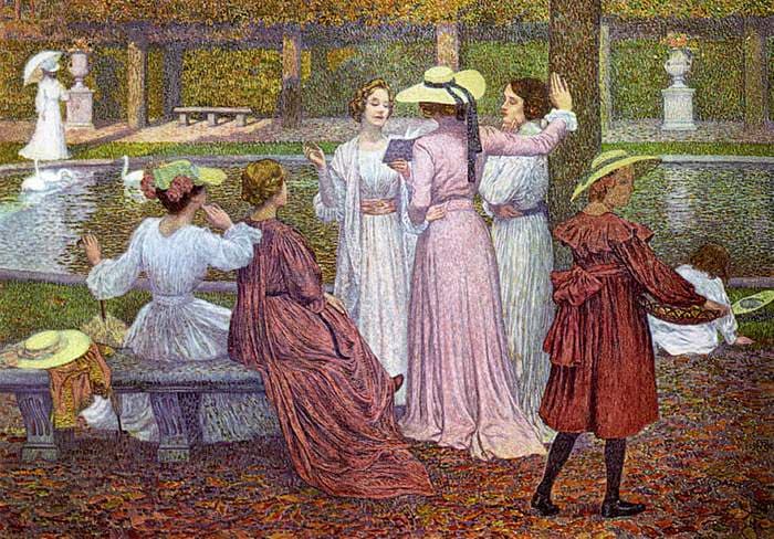 A Reading in the Garden — Théo van Rysselberghe