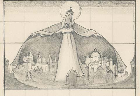 Study to "Madonna Protectoris" — Nicholas Roerich