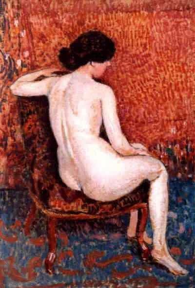 Sitting Nude on Chair — Georges Lemmen