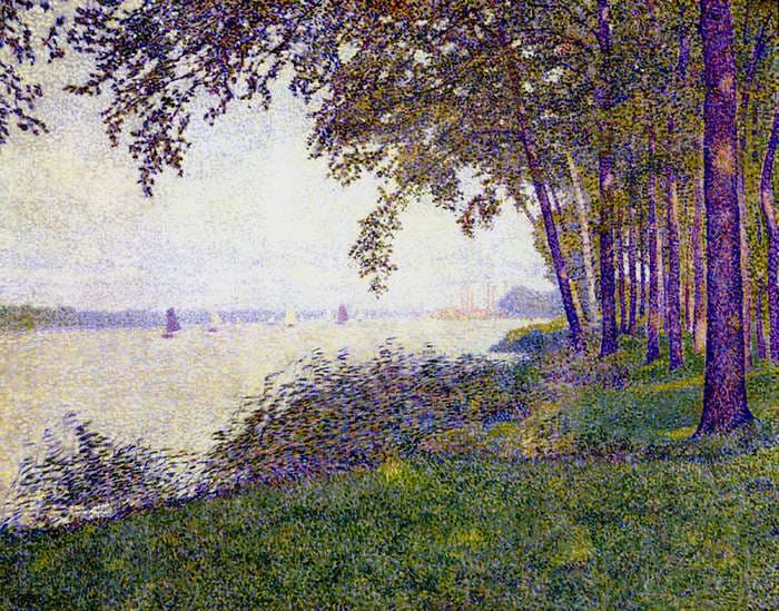 The Schelde Upstream from Antwerp After Fog — Théo van Rysselberghe