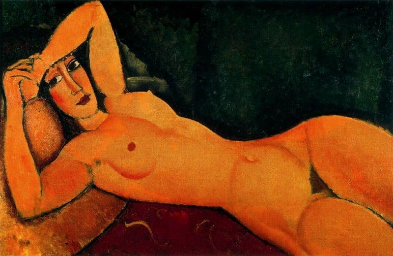 Reclining nude with Left Arm Resting on Forehead — Amedeo Modigliani