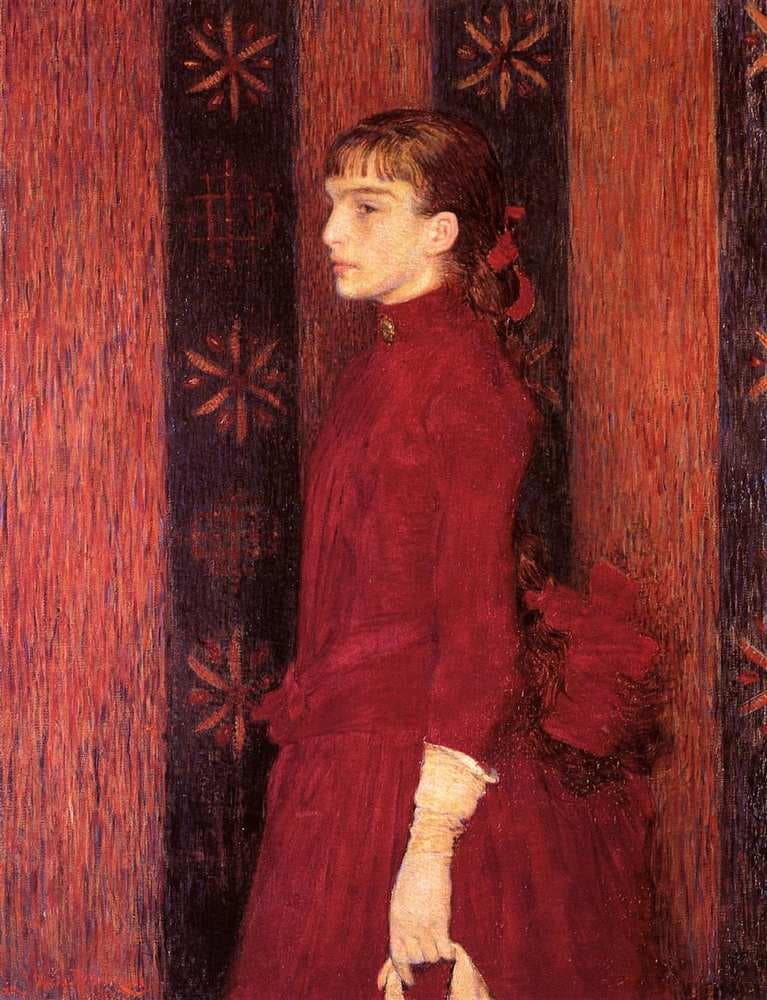 Portrait of a Young Girl in Red — Théo van Rysselberghe