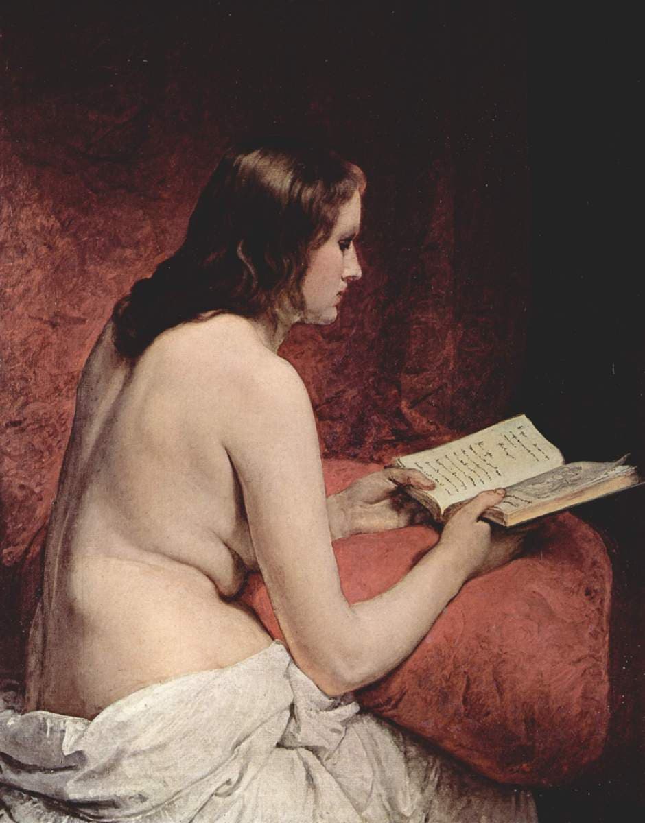 Odalisque with Book — Francesco Hayez