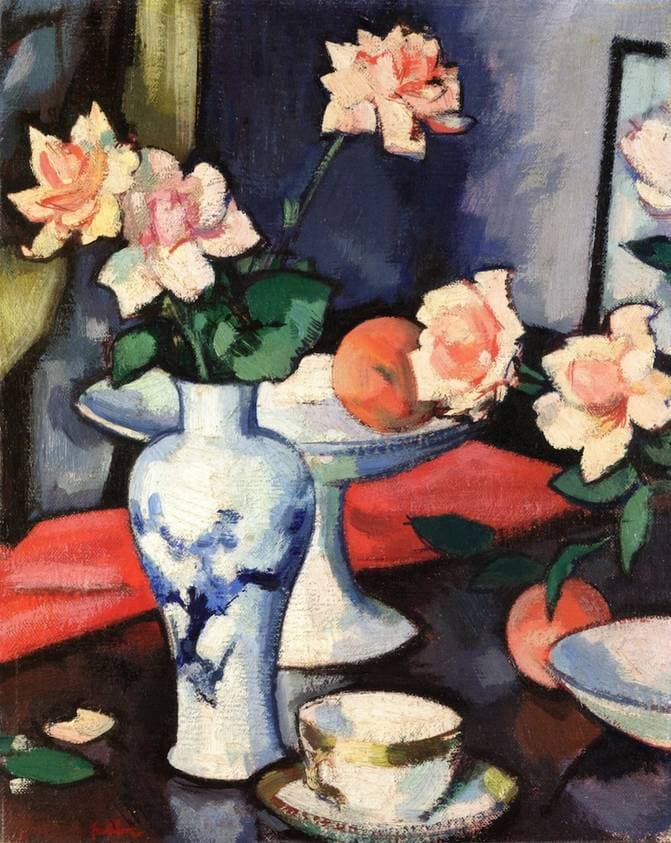 Still Life with Roses in a Chinese Vase — Samuel Peploe