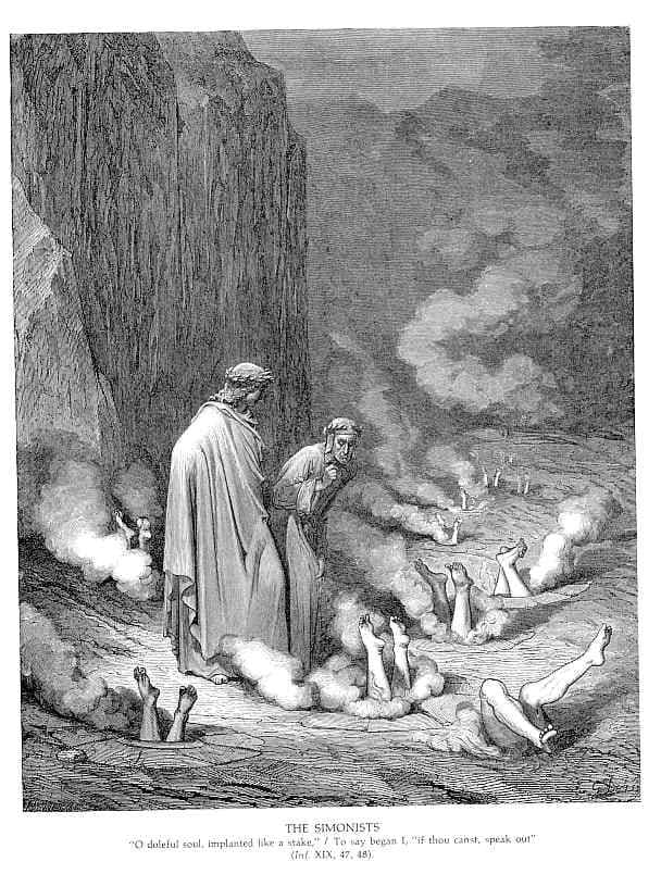 The Punishment of the Simonists — Gustave Doré