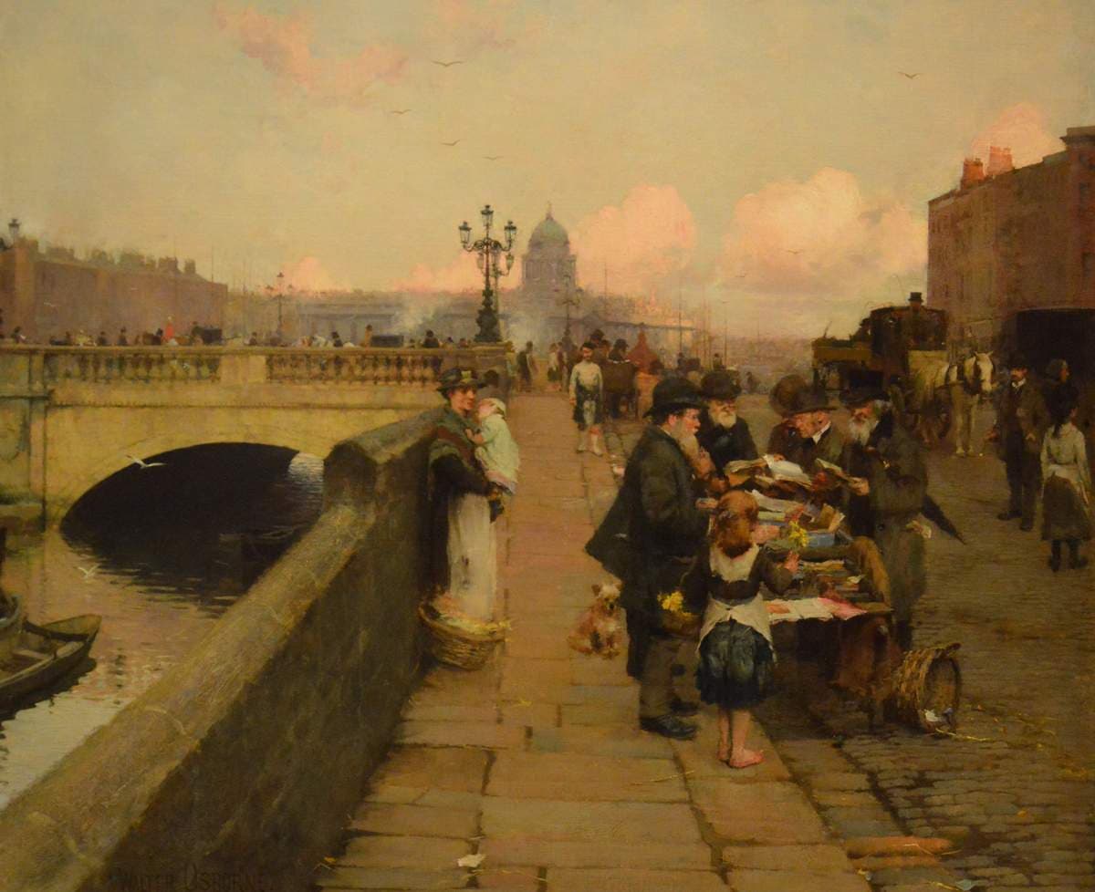 The Dublin Streets; a Vendor of Books — Walter Osborne