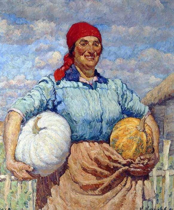 Farmer with pumpkins — Ilya Mashkov
