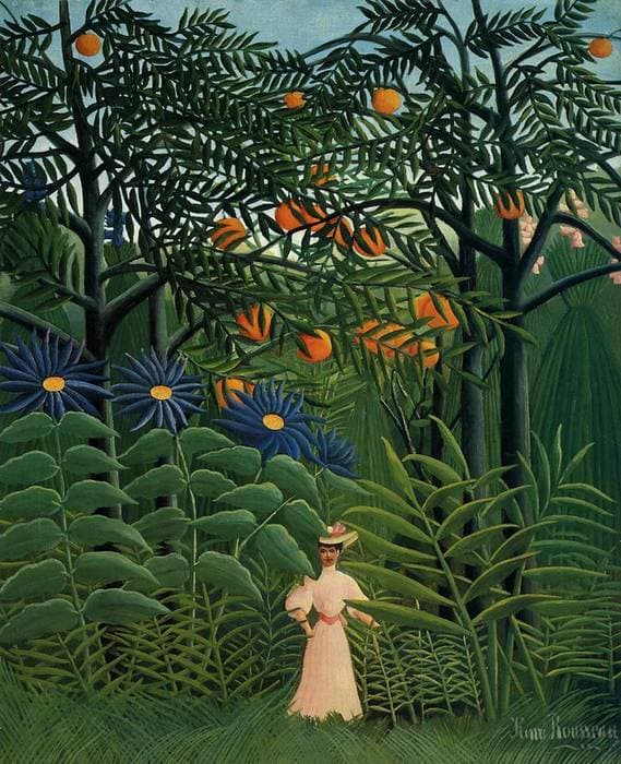 Woman Walking in an Exotic Forest — Henri Rousseau