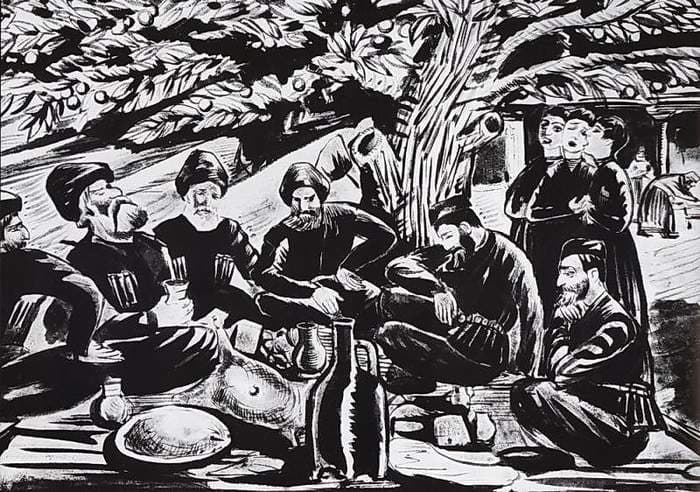 The blessing of the elderly — Martiros Saryan
