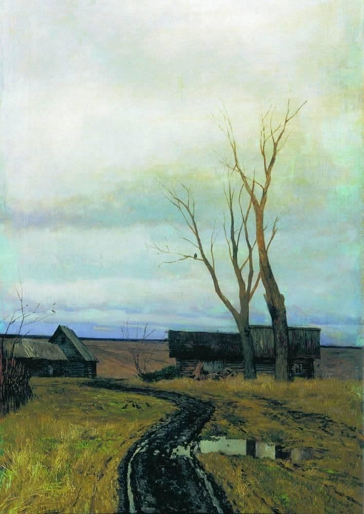 Autumn. Road in a Village. — Isaac Levitan