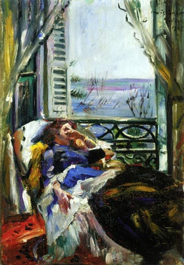 Woman in a Deck Chair by the Window — Lovis Corinth