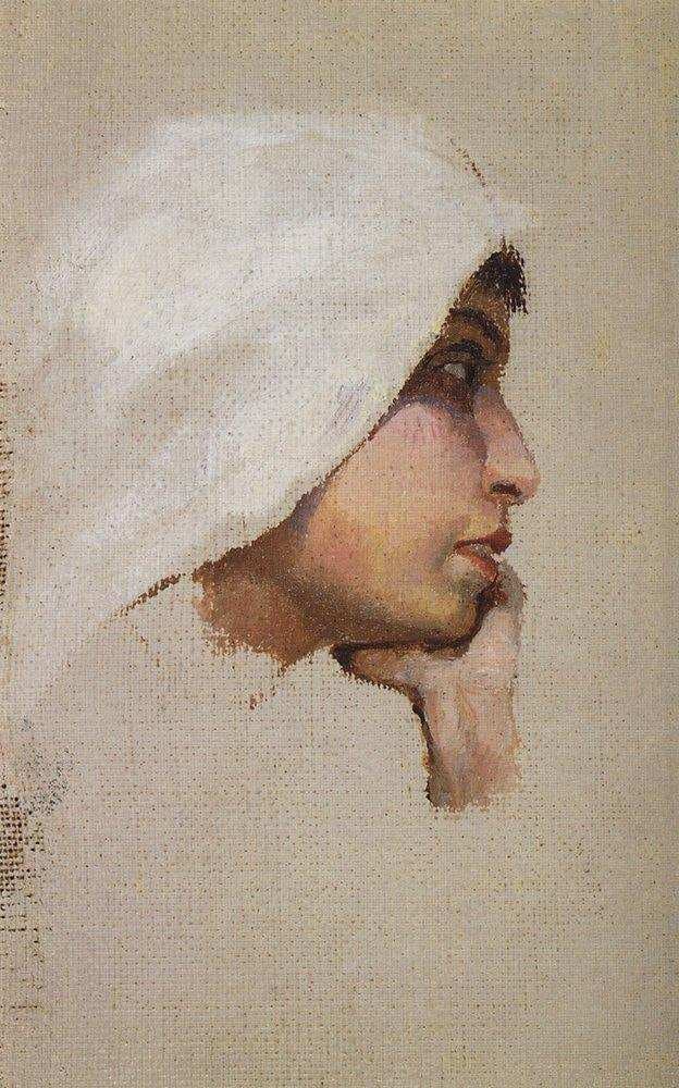 The head of a young woman in a white veil — Vasily Polenov