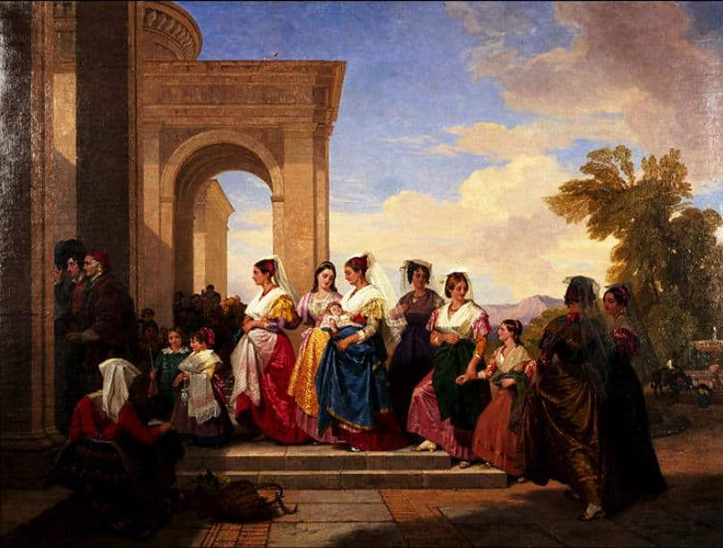 The Procession to the Christening in L'Ariccia — Penry Williams