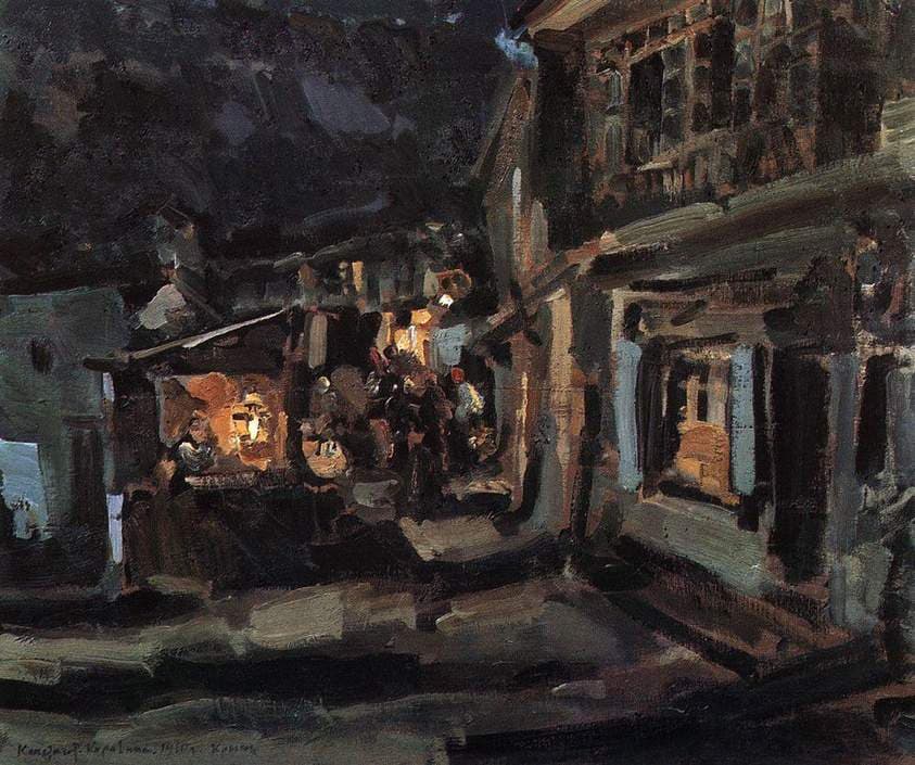 Tatar street in Yalta. Night. — Konstantin Korovin