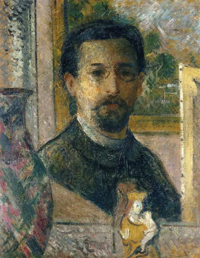 Self-Portrait with Statuette — Gustave Loiseau