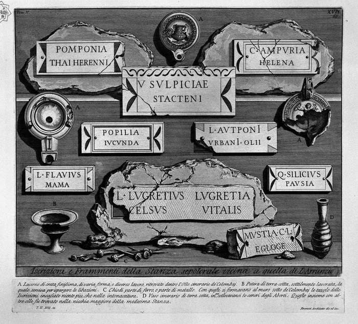 The Roman antiquities, t. 2, Plate XVII. Burial Chamber just steps away from the family of L. Arrunzio. — Giovanni Battista Piranesi