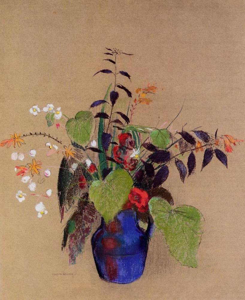 Flowers in a Blue Jug — Odilon Redon