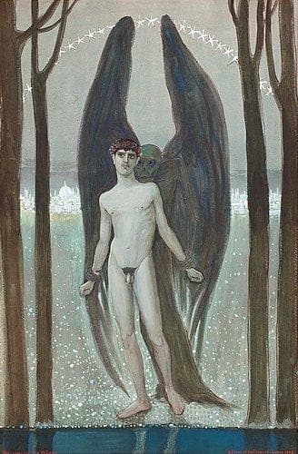 Young man with death — Gösta Adrian-Nilsson