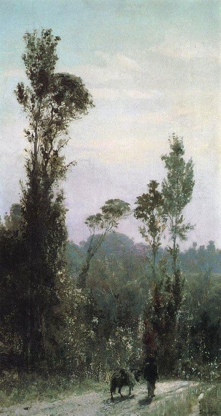 Italian landscape with a peasant — Vasily Polenov
