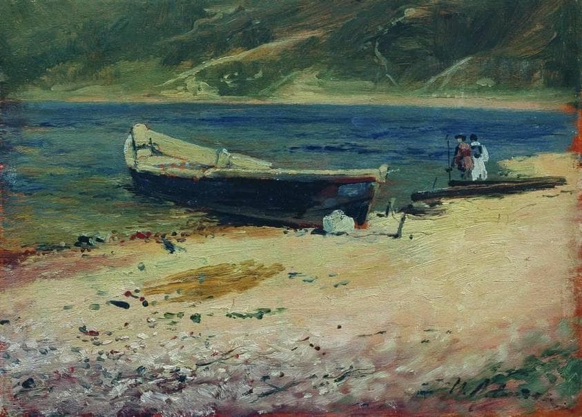 Boat on the coast — Isaac Levitan
