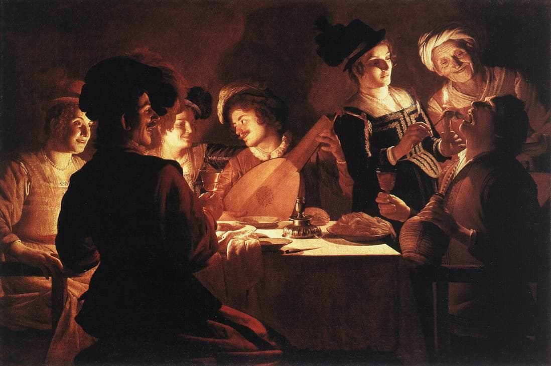 Supper Party with Lute Player — Gerard van Honthorst